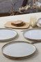 Hermia Juego de platos de servicio de gres cerámico, 27 cm, 6 piezas, Blanco